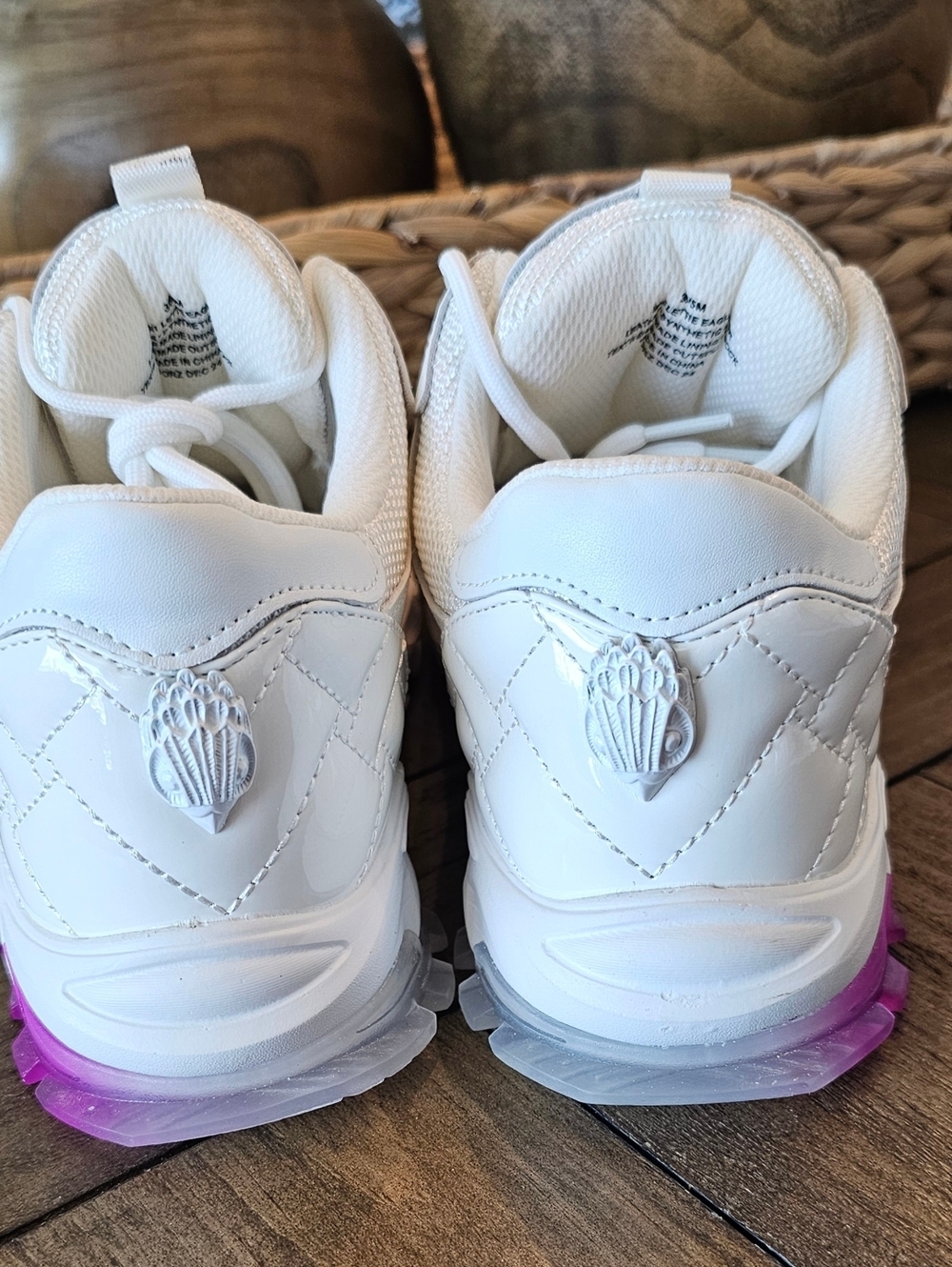 Kurt Geiger White Leather Kids Sneakers/Shoes Colorful Girl's Sz 6 Womens Sz 7 - Picture 4 of 11